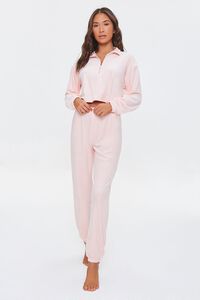 BLUSH Pajama Half-Zip Crop Top, image 5