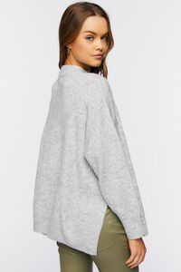 HEATHER GREY Mock Neck Drop-Sleeve Sweater, image 2