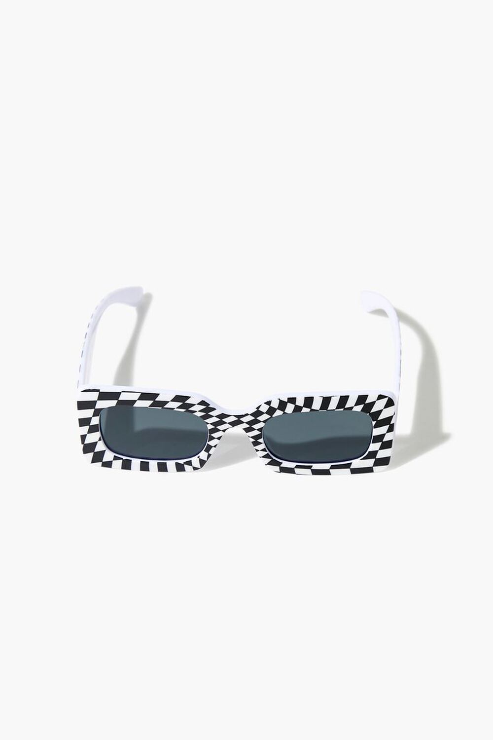 BLACK/BLACK Checkered Rectangular Sunglasses, image 1