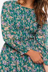 DARK GREEN/MULTI Floral Print Midi Dress, image 5