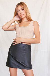 Faux Leather Mini Skirt, image 1