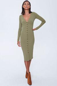 OLIVE Button-Front Midi Dress, image 4