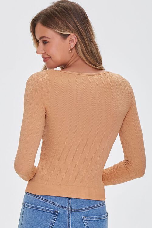 CAMEL Ribbed Knit Scoop Top, image 3