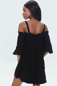 BLACK Off-the-Shoulder Mini Dress, image 3