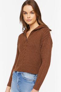 CHOCOLATE Ribbed Half-Zip Sweater, image 2