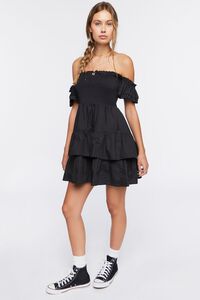 BLACK Ruffled Off-the-Shoulder Mini Dress, image 4