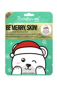 Be Merry, Skin! Animated Polar Bear Face Mask - Moisturizing Hyaluronic Acid & Vanilla 7 Pack, image 2