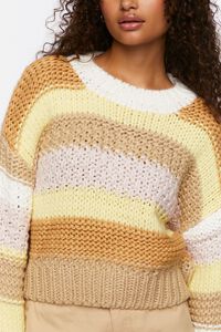 CREAM/MULTI Striped Purl Knit Sweater , image 6