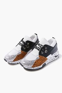 SILVER/MULTI Patternblock Cheetah Print Sneakers, image 3