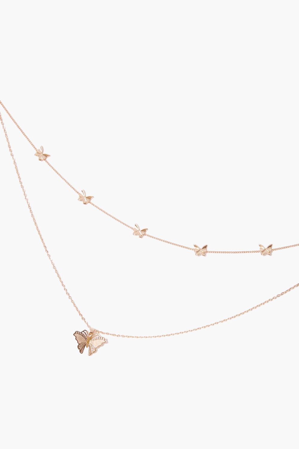 Layered Butterfly Pendant Choker Necklace, image 1