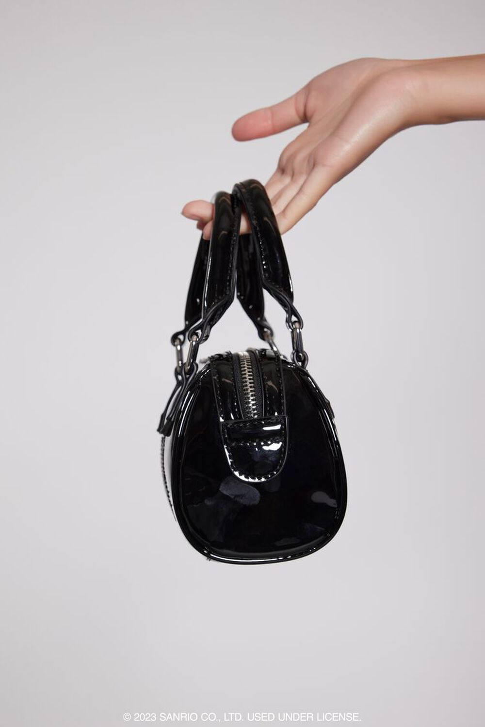 black patent leather purse