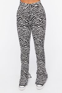 BLACK/WHITE Zebra Print Bootcut Jeans, image 6