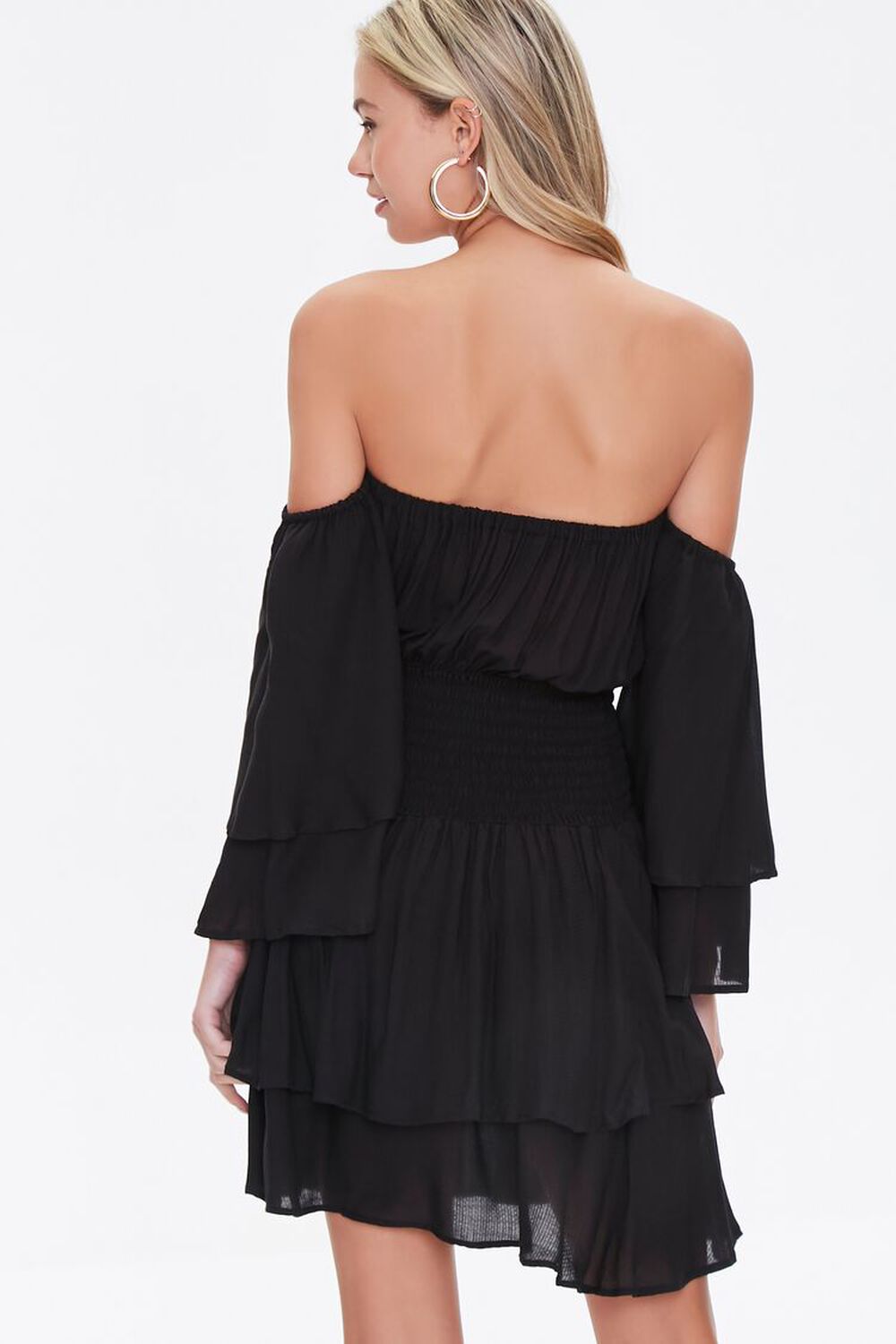 BLACK Tiered Flounce Mini Dress, image 3