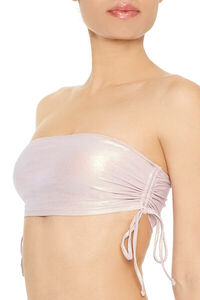 GREY VIOLET Metallic Bandeau Bikini Top, image 2