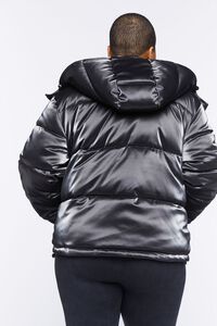 BLACK Plus Size Metallic Puffer Jacket, image 3