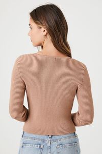 BEIGE/MULTI Glitter Sweater-Knit Crop Top, image 3