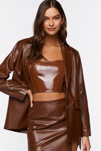 Faux Patent Leather Tube Top, image 1