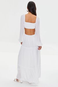 WHITE Cutout Maxi Peasant Dress, image 3