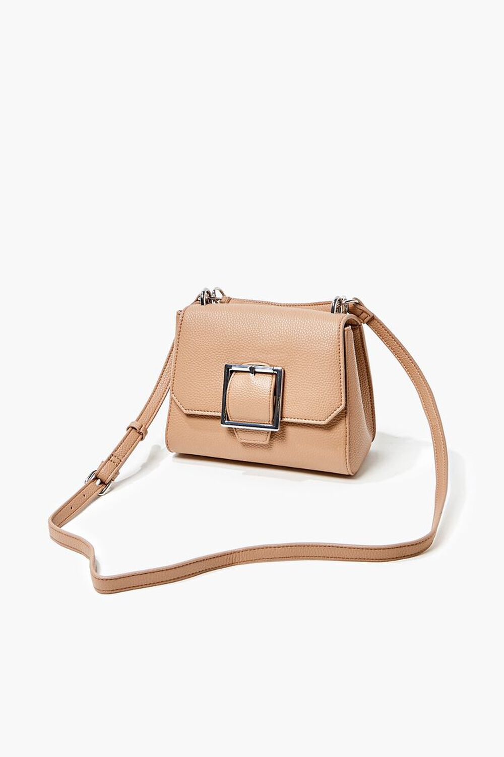 TAUPE Pebbled Faux Leather Crossbody Bag, image 1