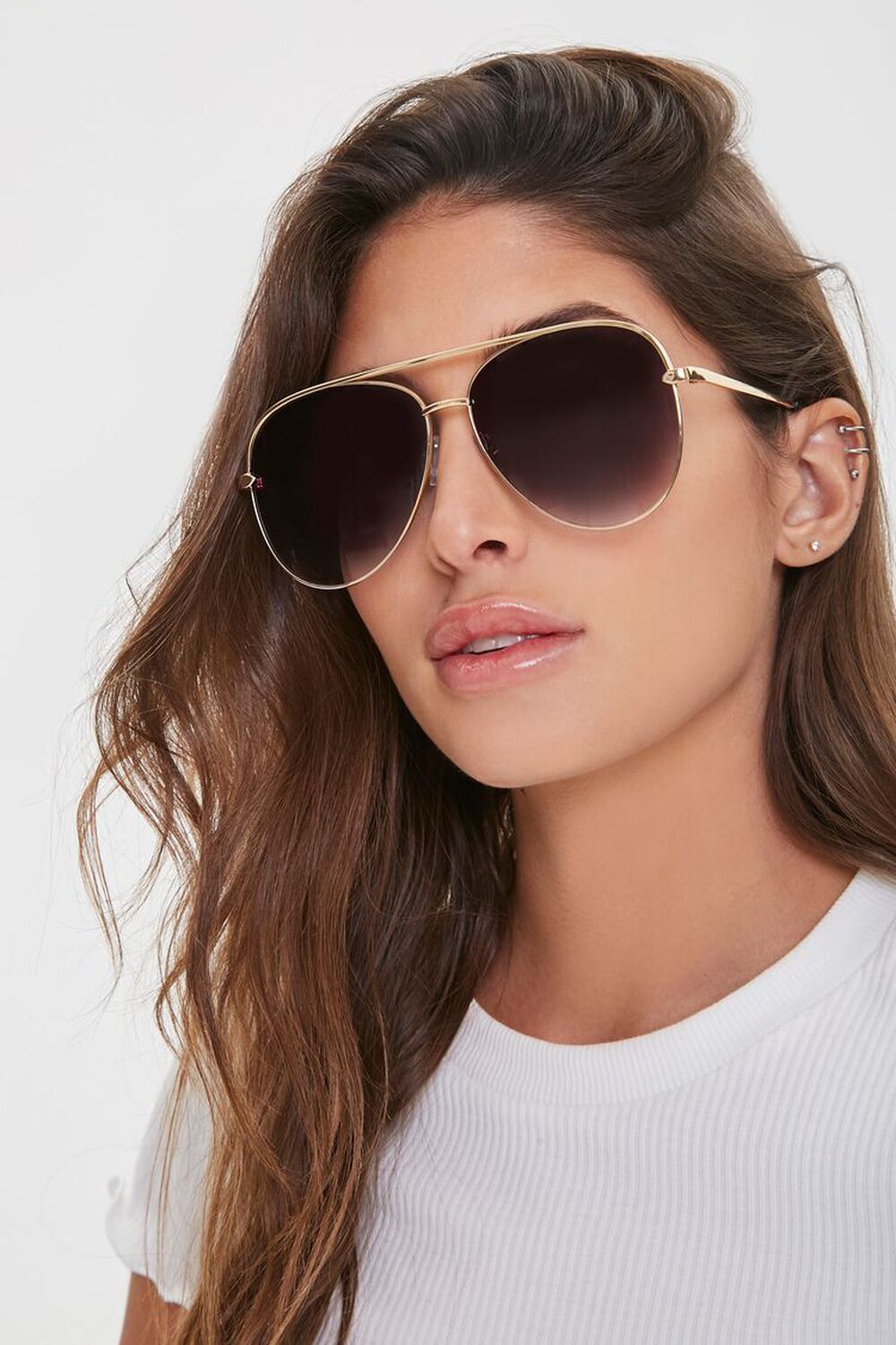 GOLD/GREY Premium Aviator Sunglasses, image 1