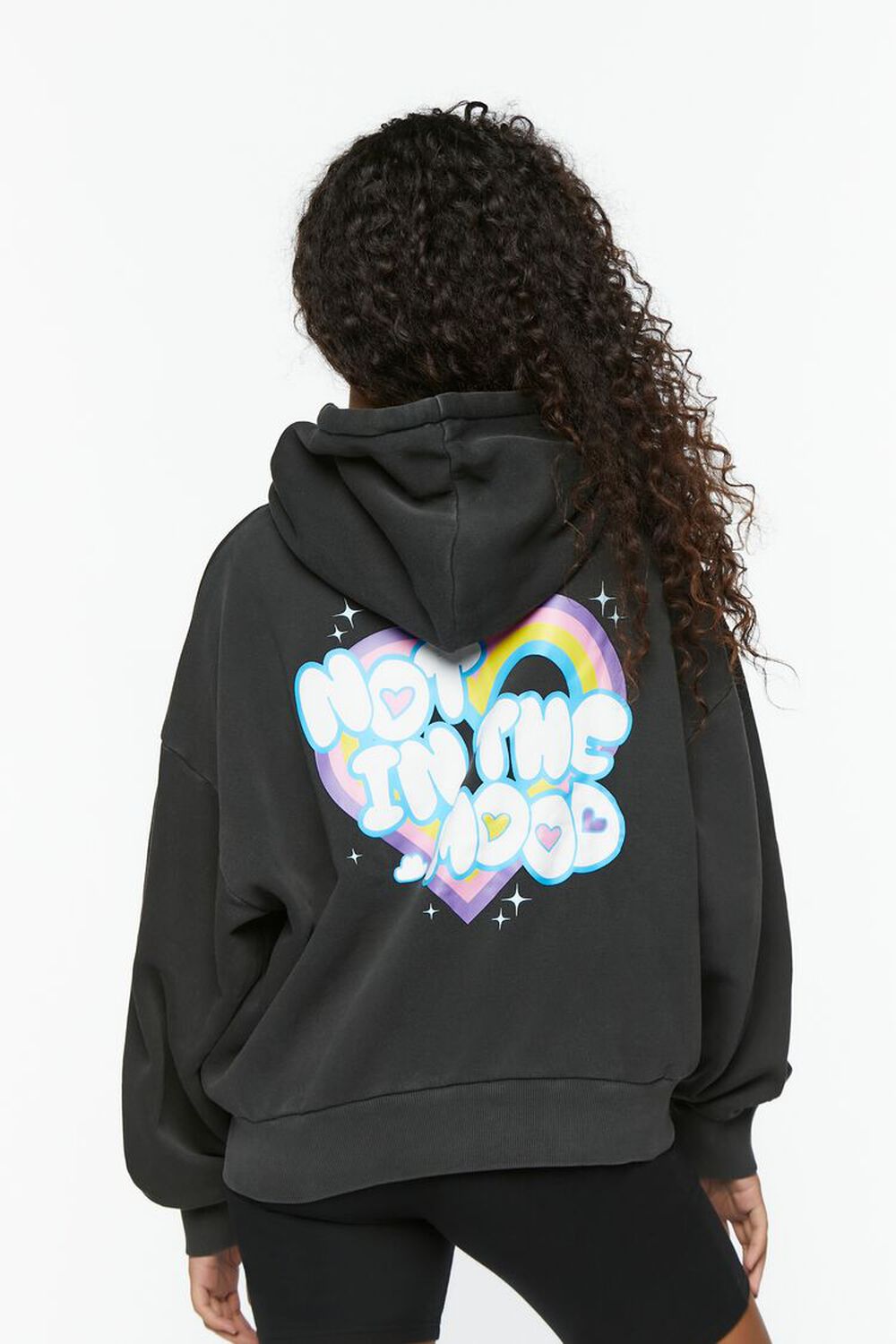 CHARCOAL/MULTI Not In The Mood Graphic Hoodie, image 3