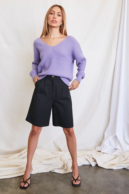 LAVENDER Ribbed Drop-Sleeve Sweater, image 4