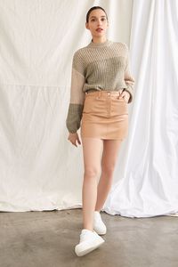 OLIVE/MULTI Marled Knit Colorblock Sweater, image 4