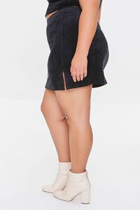 BLACK Plus Size Velour Mini Skirt, image 3