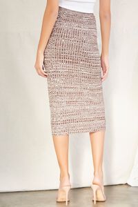BROWN/CREAM Marled Sweater-Knit Midi Skirt, image 4