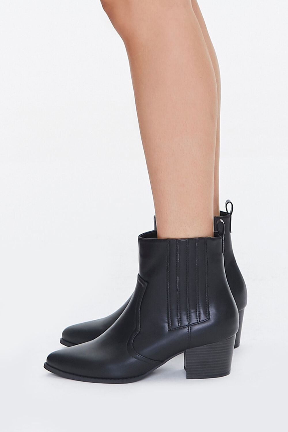 Faux Leather Pointed Toe Booties, image 2