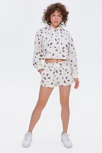 CREAM/MULTI Butterfly Print French Terry Shorts, image 5