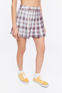 CLOUD/MULTI Pleated Plaid Mini Skirt, image 3