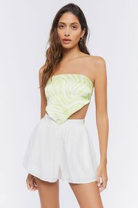 WHITE High-Rise Pull-On Shorts, image 1