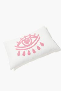 PINK/WHITE Teardrop Eye Graphic Pillow, image 2