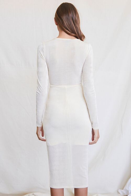 IVORY Plunging Bodycon Dress, image 3