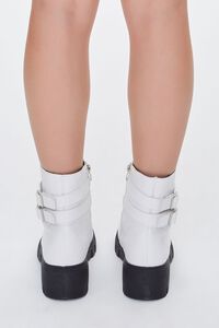WHITE Buckled Lace-Up Booties, image 3