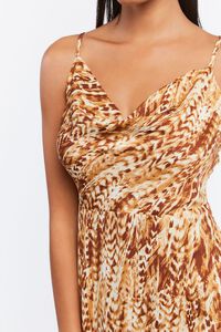 BROWN/MULTI Feather Print Midi Dress, image 5
