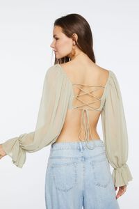SAGE Sweetheart Lace-Back Crop Top, image 3