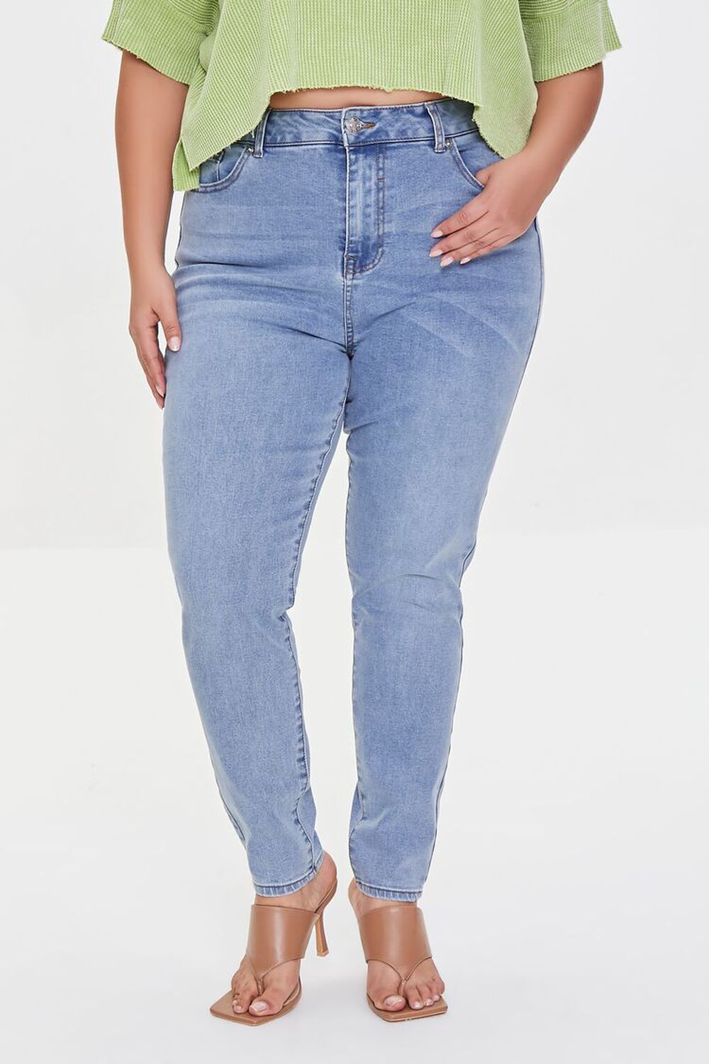LIGHT DENIM Plus Size High-Rise Skinny Jeans, image 2