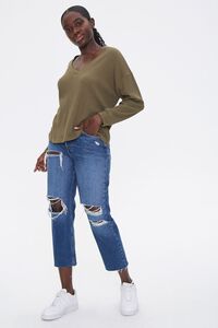 OLIVE Waffle Knit Drop-Sleeve Top, image 4