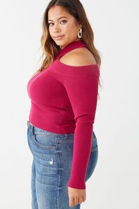 Plus Size Open-Shoulder Sweater, image 2