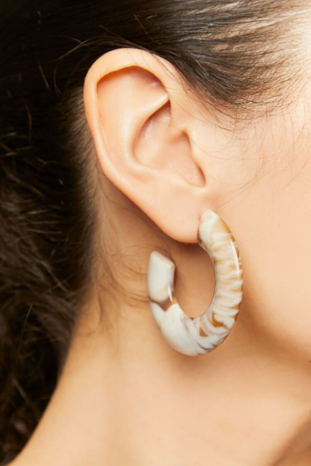 Marbled Wide-Band Hoop Earrings, image 1