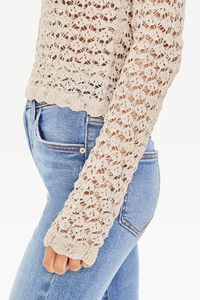 ASH BROWN Crochet Open-Knit Sweater, image 5