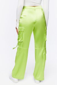 LIME Satin Cargo Mid-Rise Pants, image 4
