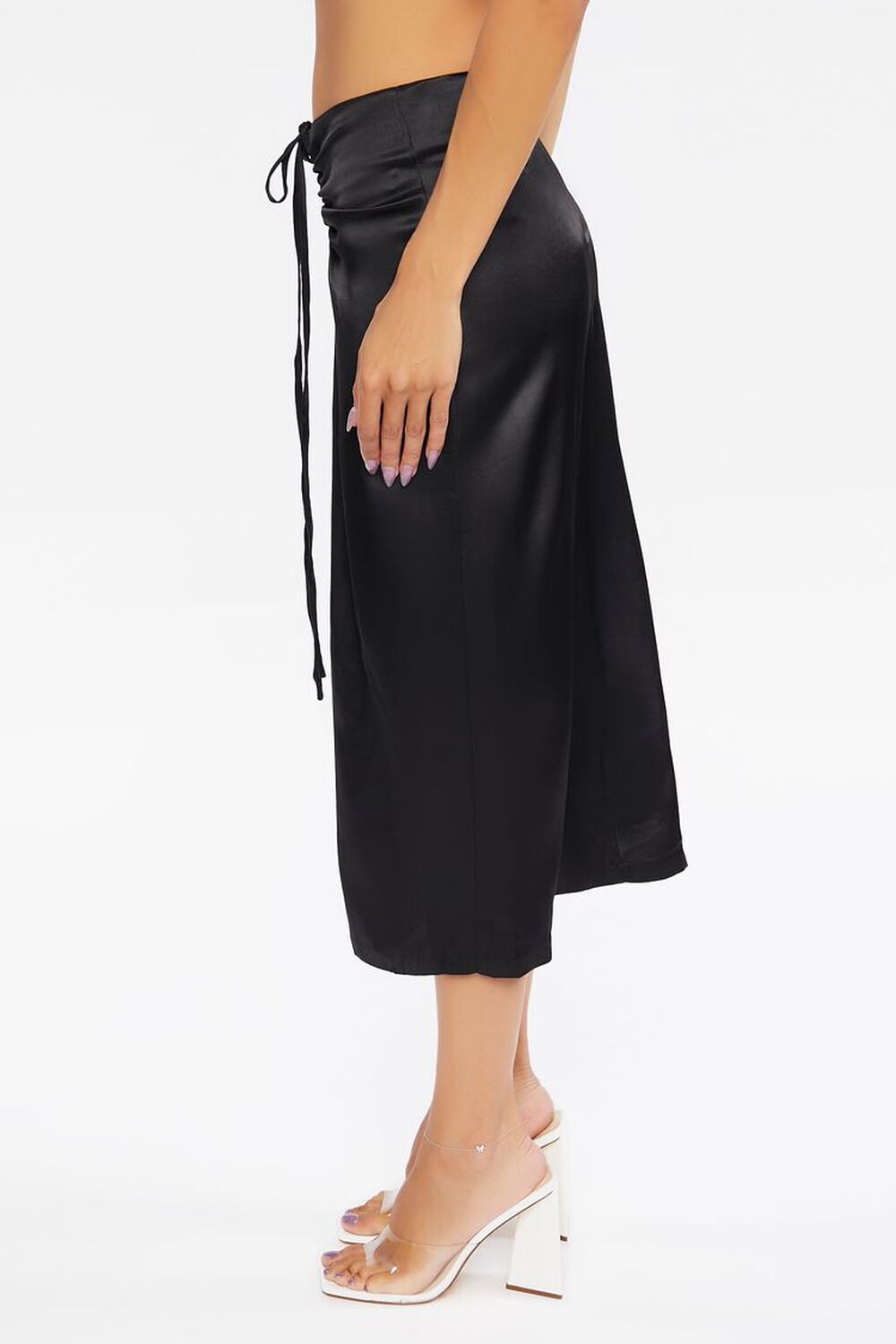 BLACK Knotted Midi Skirt, image 3