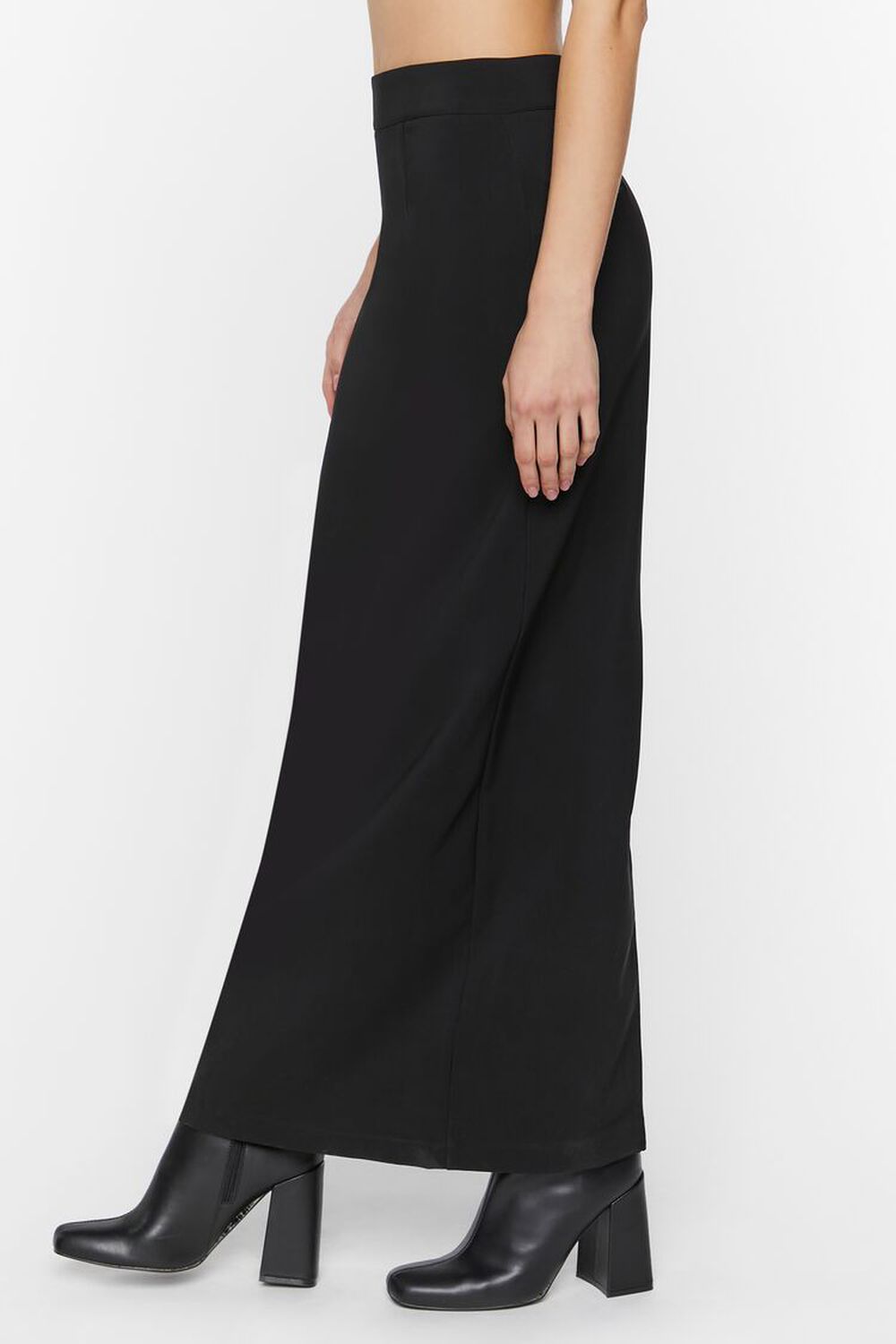 BLACK Zip-Slit Maxi Skirt, image 3