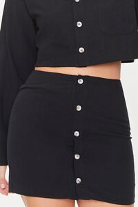 BLACK Cropped Shirt & Mini Skirt Set, image 6