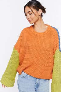 APRICOT/MULTI Colorblock Bell-Sleeve Sweater, image 6