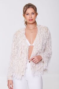 CREAM Shaggy Open-Front Cardigan Sweater, image 1