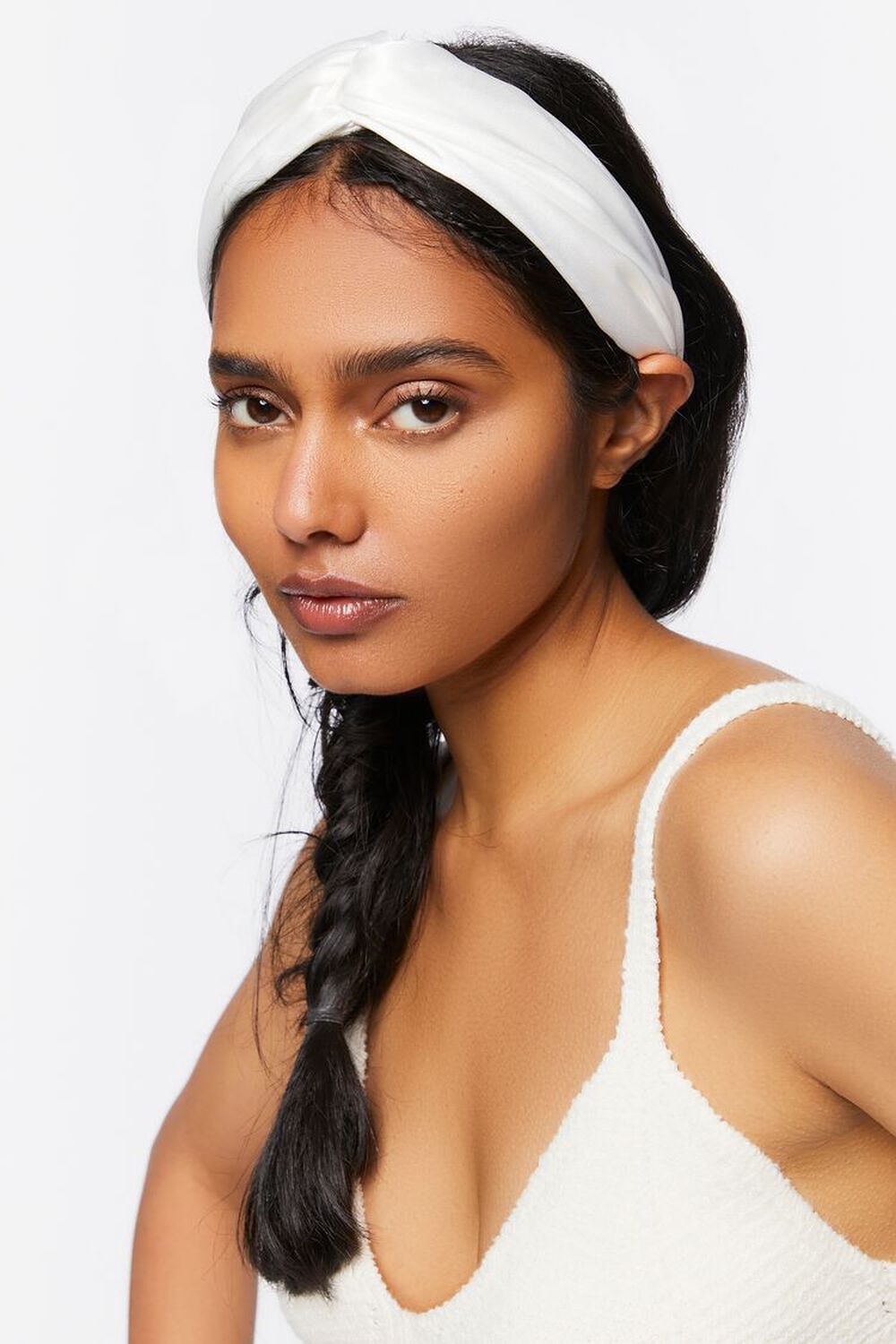 WHITE Ruched Headwrap, image 1